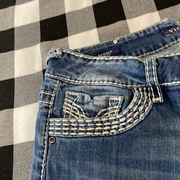 Vigoss Dublin Bootcut Jeans Size 12 x 31 Thick Stitch Double Pockets Stretch - Picture 3 of 13